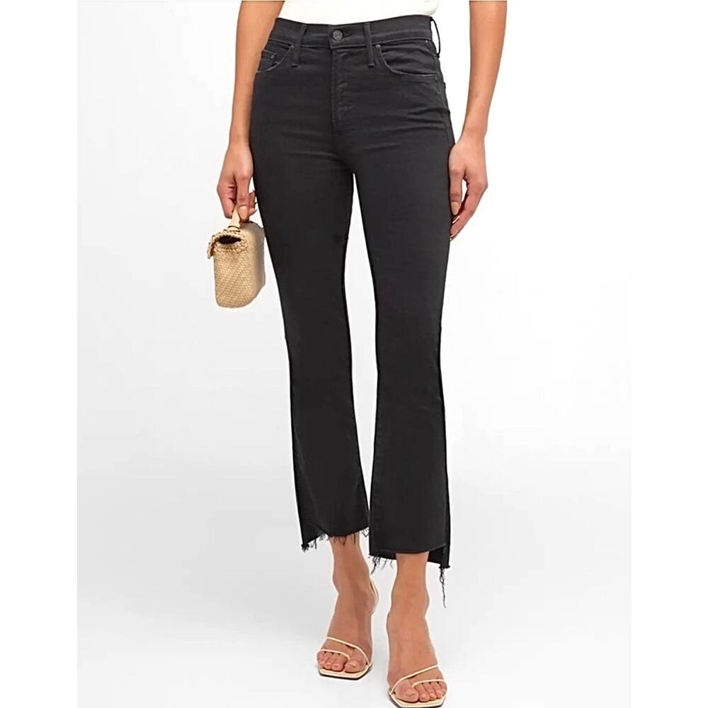 MOTHER Black Ankle Crop Jeans